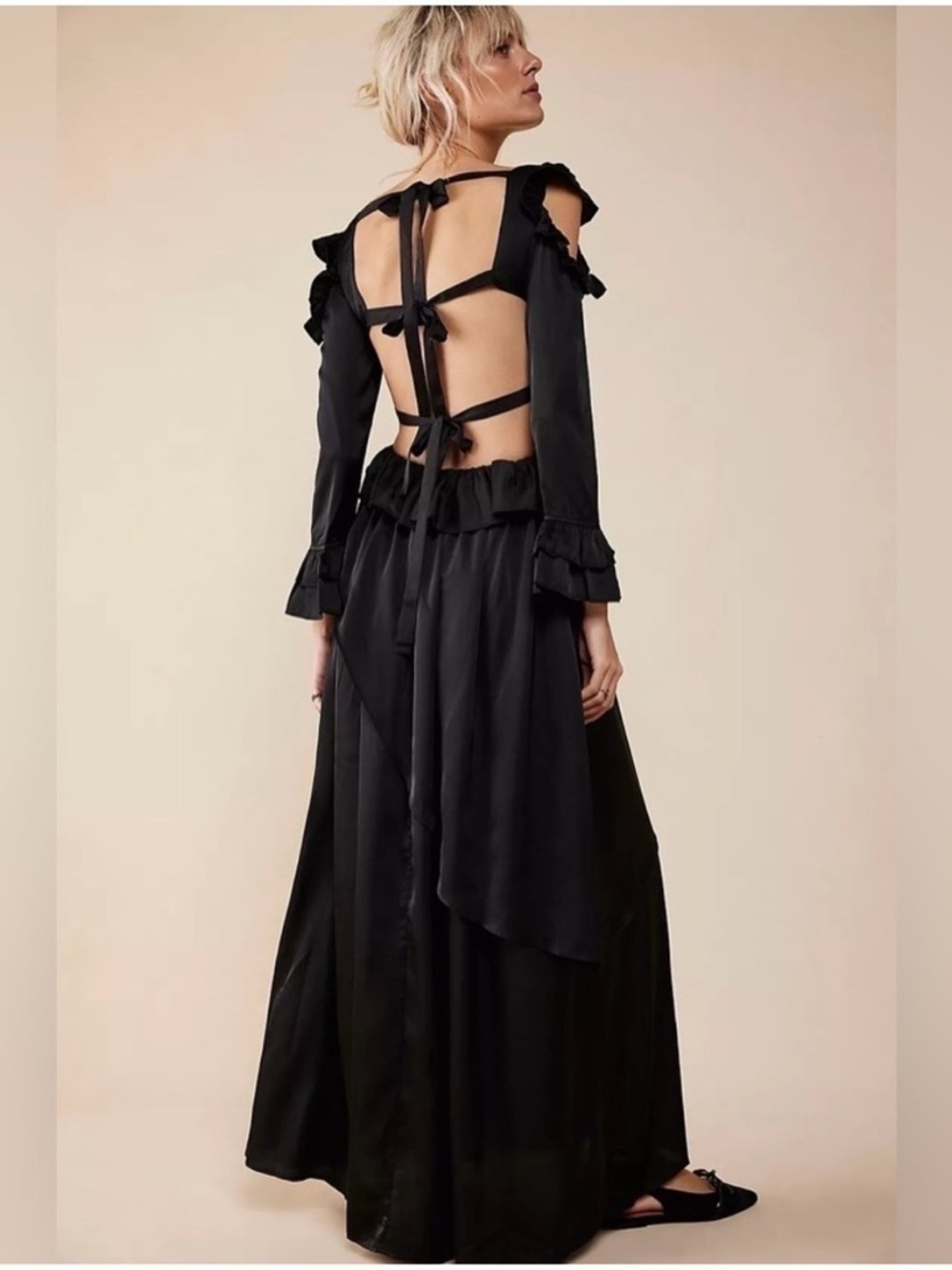 FREE PEOPLE X ALLINA LIU VALKYRIE DRESS SIZE MEDIUM ONYX BLACK NWT 🖤